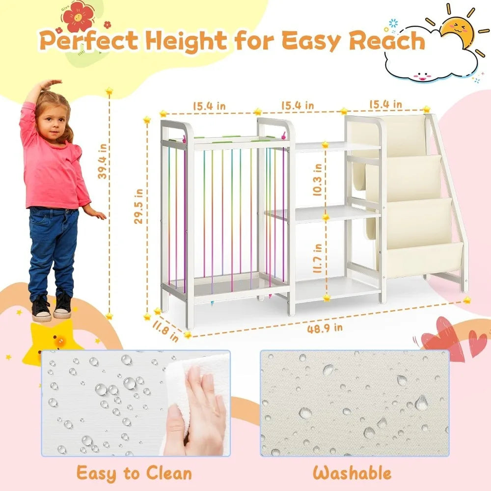 Kids Bookshelf and Toy Storage 3 Tier Book Shelf for Nursery with Stuffed Animal Storage Montessori Bookcase for Kids Room